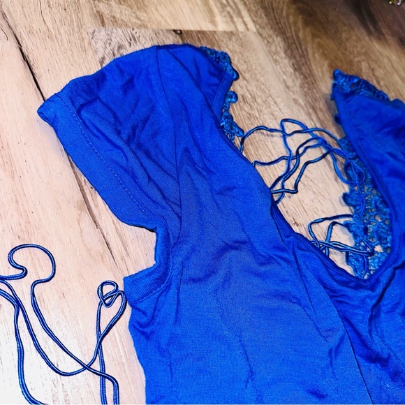 Lace up open back top - Picture 6 of 7